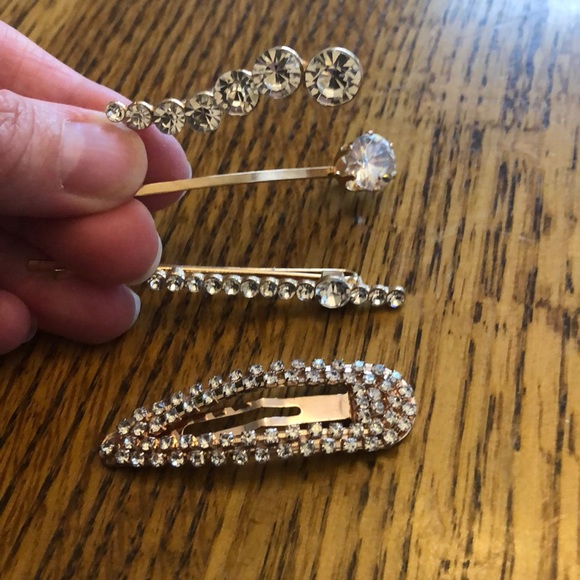 Accessories - Rhinestone and gold tone hair accessories